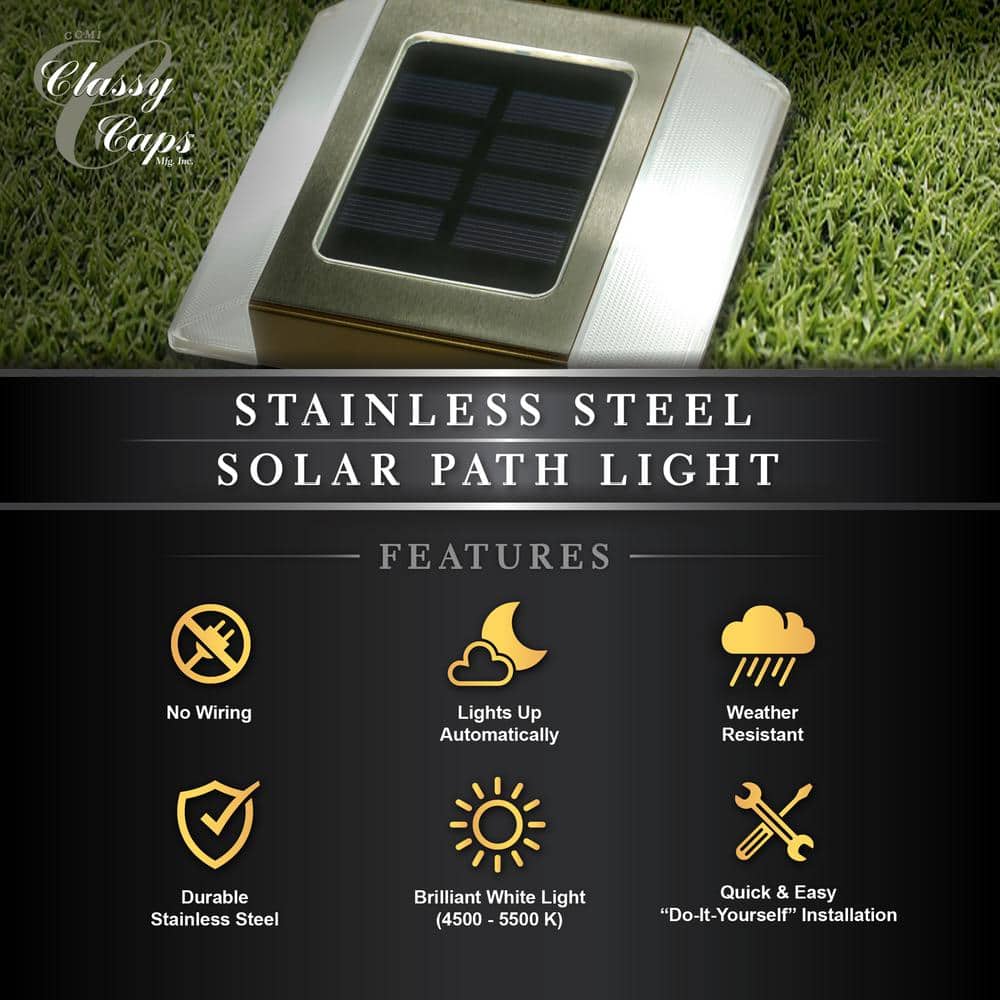 Stainless Steel Solar LED Pathway Lights Multipack