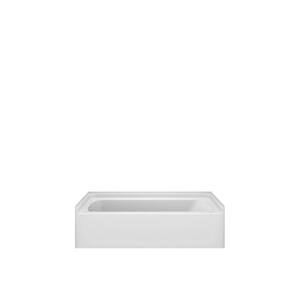 Store+ 60 in. x 30 in. Soaking Bathtub with Left Drain in White