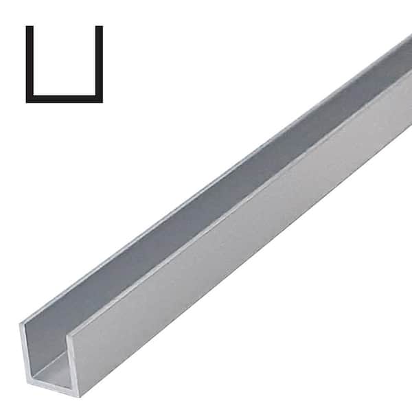 Alexandria Moulding AT 003 1/2 in. D x 1/2 in. W x 96 in. L Metal Mira Satin Clear U-Channel Moulding