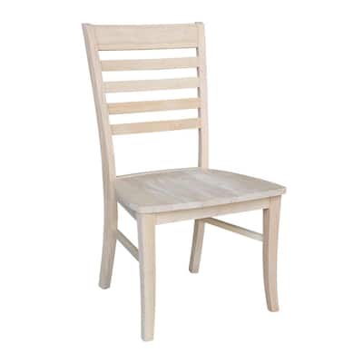 Roma Unfinished Wood Ladder Back Dining Chair (Set of 2)