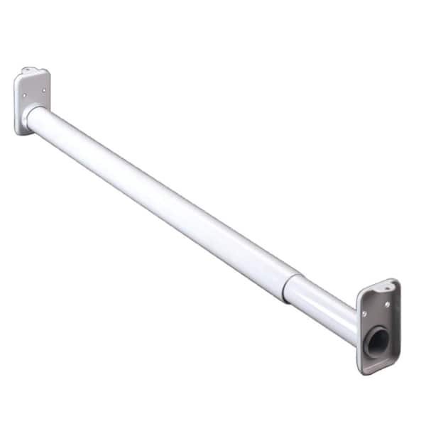 Onward 72 in. (1820 mm) to 96 in. (2430 mm) White Metal Adjustable Closet Rod