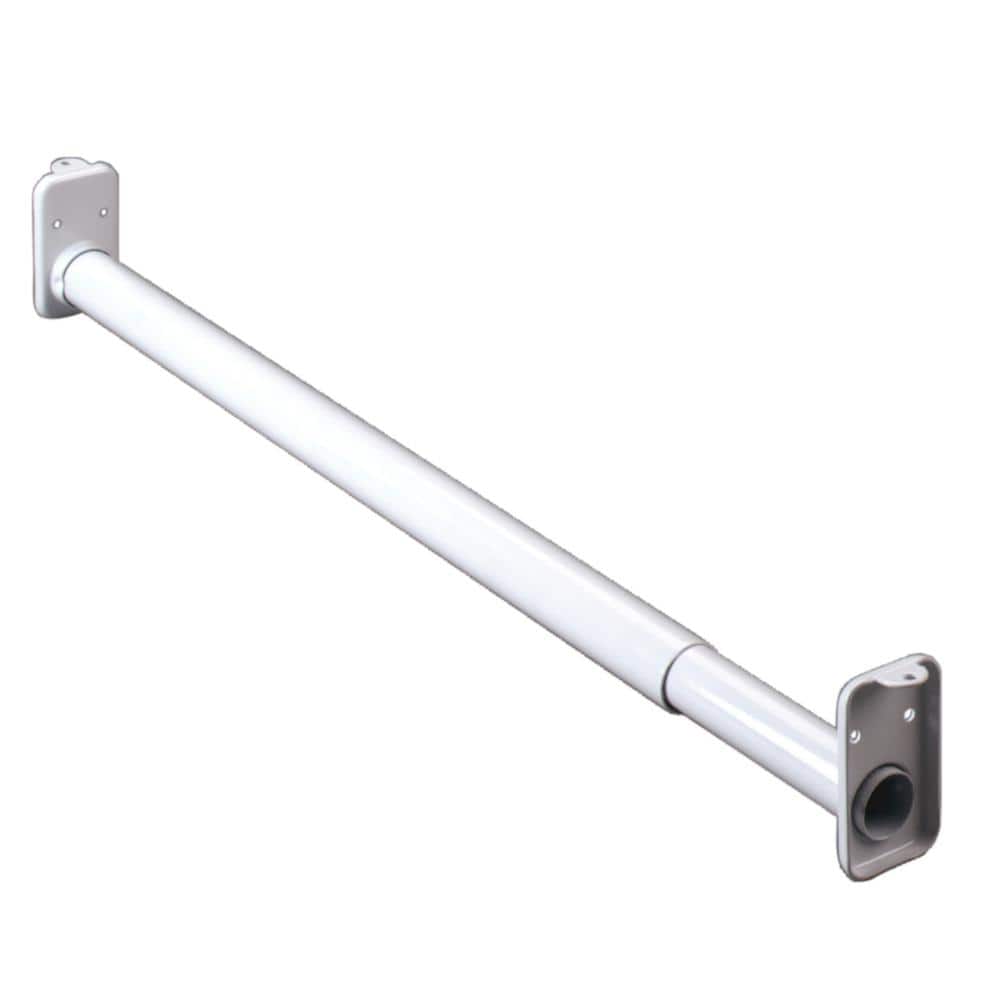 White 41" to 76" Adjustable Spring Tension Steel Shower/Window/Closet Rod 