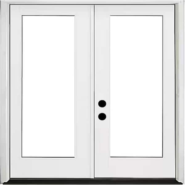 Steves & Sons Legacy 72 in. x 80 in. Primed Right Hand Inswing Fiberglass Full Lite Clear Tempered Glass Prehung Double Patio Door