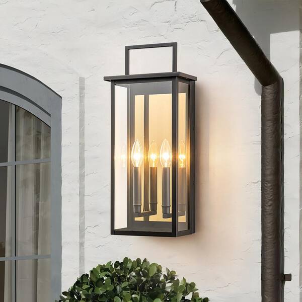 RRTYO Innila 20 in. 2-Light Black Industrial Square Outdoor