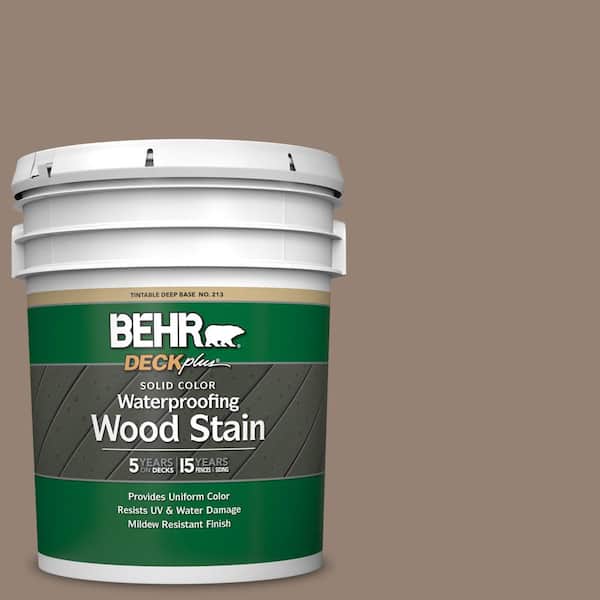 BEHR DECKplus 5 gal. #N230-5 Dry Brown Solid Color Waterproofing Exterior Wood Stain