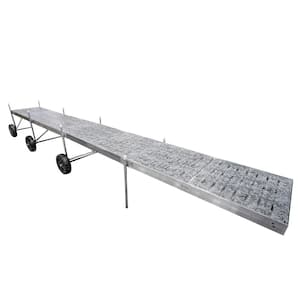 32 ft. Roll-In-Dock Straight System with Aluminum Frame and Thermoformed Terrazzo Decking