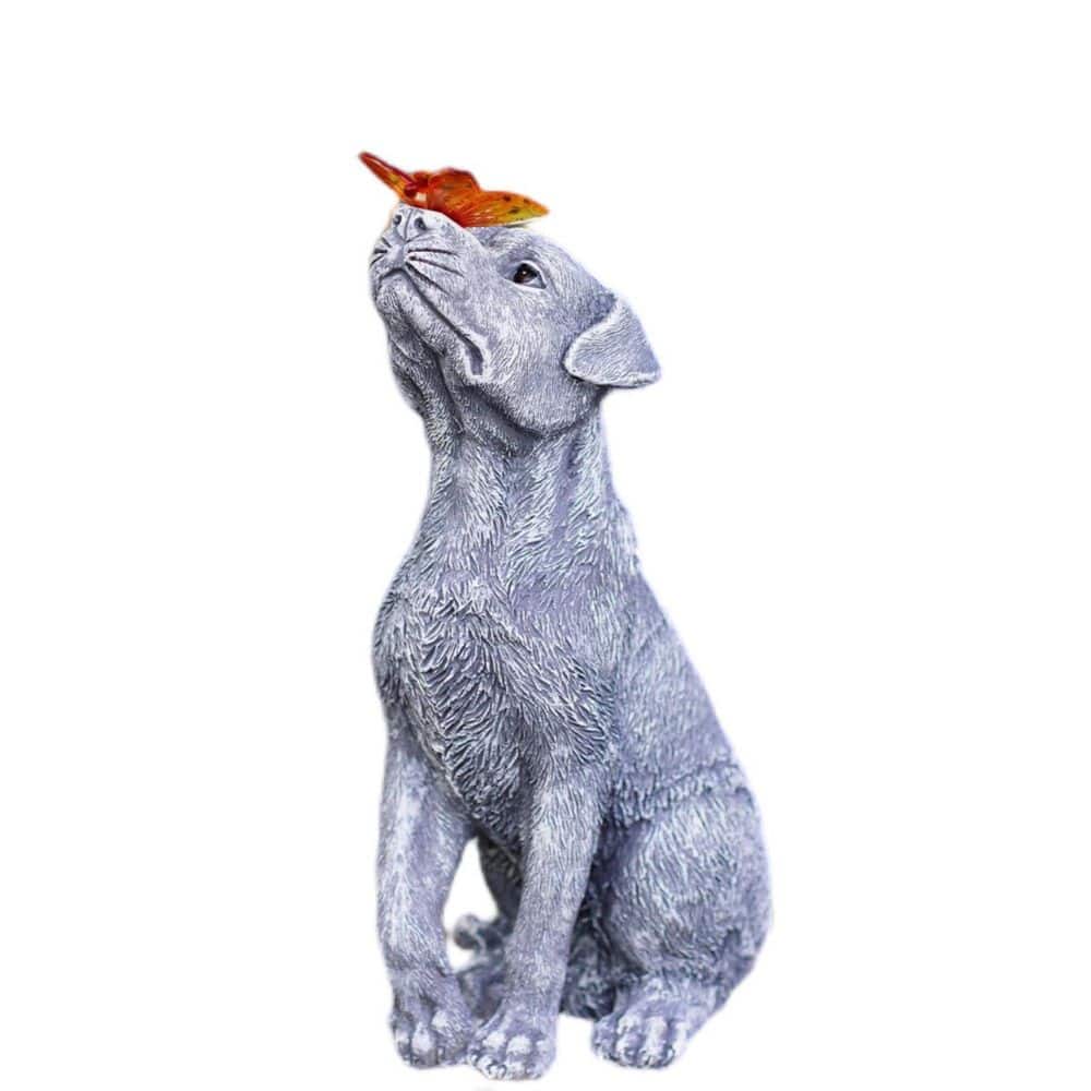 Solar Garden Statue Dog Figurine with Butterfly for Garden, Yard, Lawn and Home Decor price history on PriceWatchPro