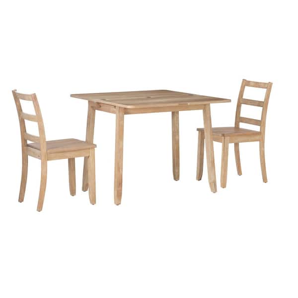 Ari 3-Piece Graywash Folding Table and Chair Set