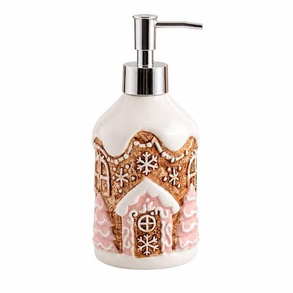Christmas Soap Dispenser, Gingerbread House Bathroom Home Decor, Xmas Holiday Ceramic Bath Accessories