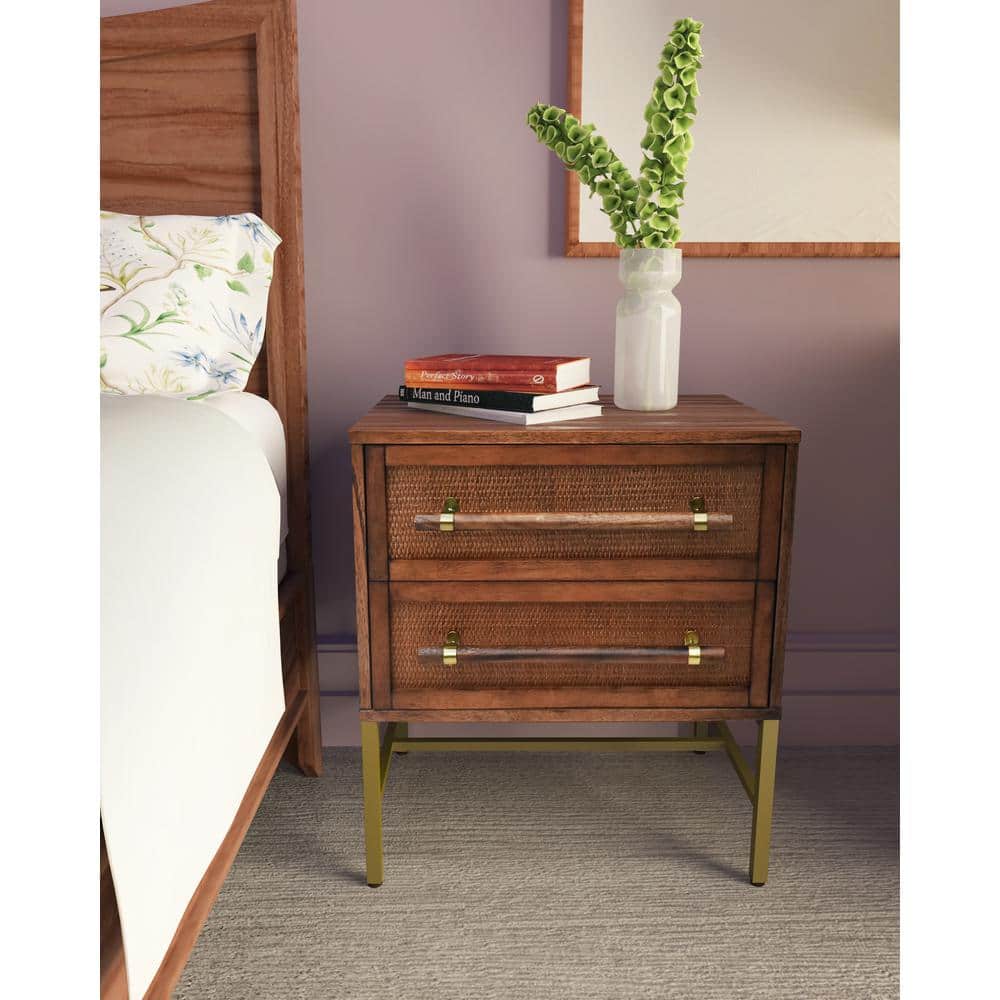 Sophia 2-Drawer White Nightstand (25 in. H x 22 in. W X 15.75 in. D)
