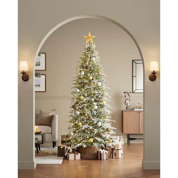 7.5 ft. Grand Duchess Twinkling Balsam Fir Slim Flocked LED Pre-Lit Artificial Christmas Tree