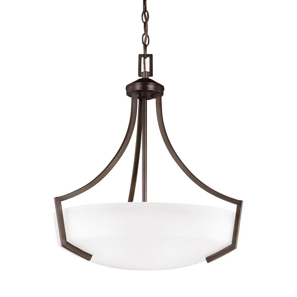 Generation Lighting Hanford 3Light Burnt Sienna Pendant with LED Bulbs
