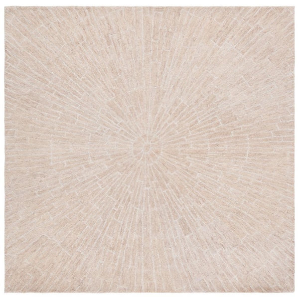 Marquee 6 ft. x 6 ft. Light Green/Beige Radial Abstract Square Area Rug