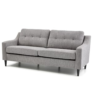Ellen 75 in. Slope Arm 3-Seater Sofa in Light Gray
