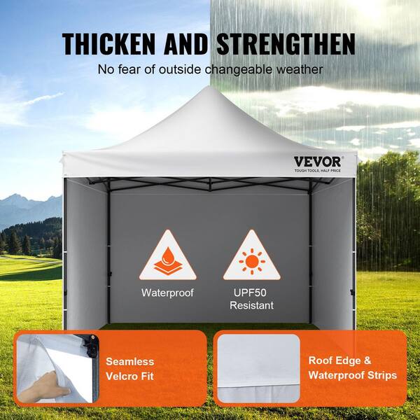 VEVOR 10 ft. x 10 ft. Pop Up Canopy with Sidewalls Adjustable Height ...