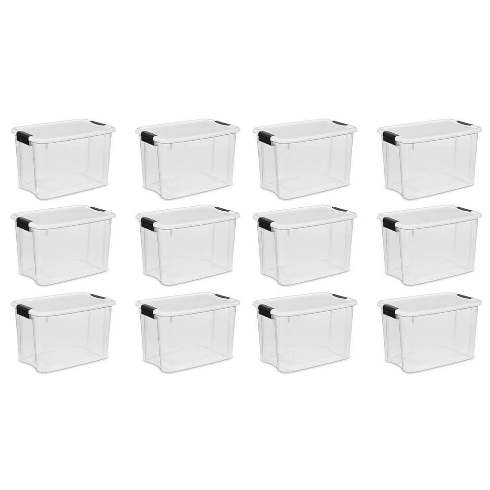 30 Qt. Ultra-Latch Storage Box with White Lid and Clear Base (12-Pack) price history on PriceWatchPro