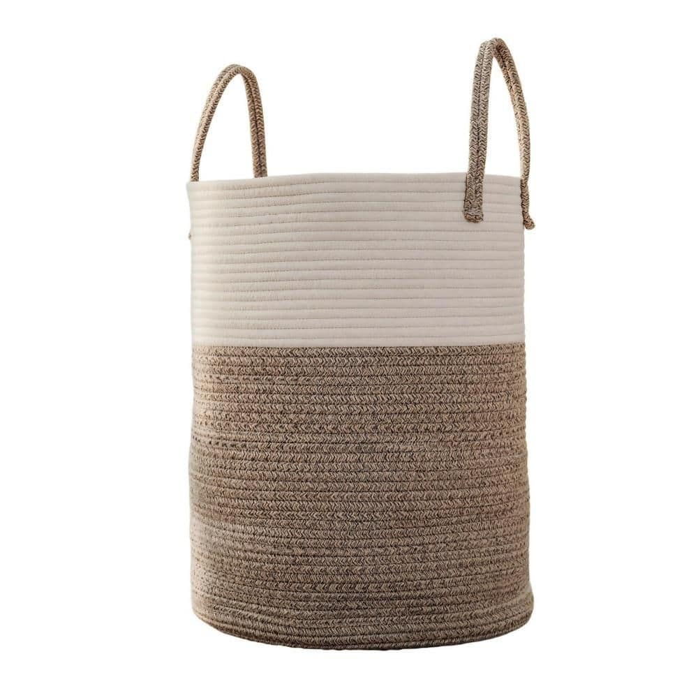 Modern Freestanding Collapsible Portable Shower Caddy in Brown, Large Woven Laundry Basket Hamper for Blankets, Toys price history on PriceWatchPro