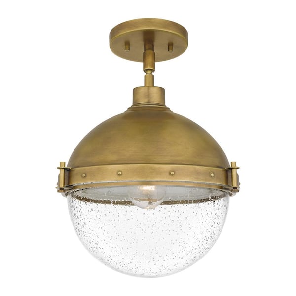 Quoizel Perrine 1-Light Semi-Flush Mount with Clear Seeded Glass
