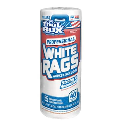 TOOLBOX 200-Count Professional White Rags Refill 5820704 - The Home Depot