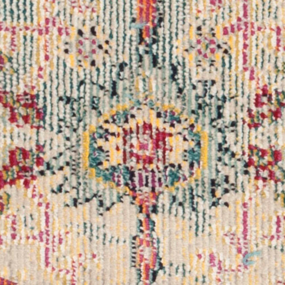 Off-White Floral Tufted Synthetic Reversible Area Rug