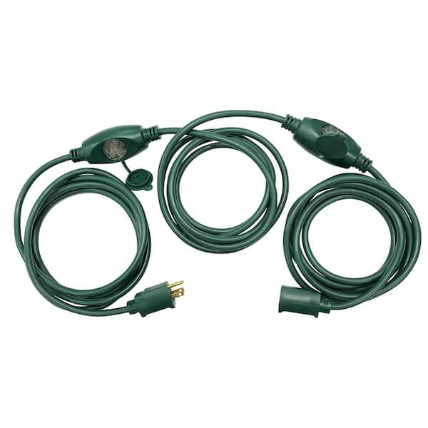 25 ft. 14/3 3 Outlet Extension Cord, Green