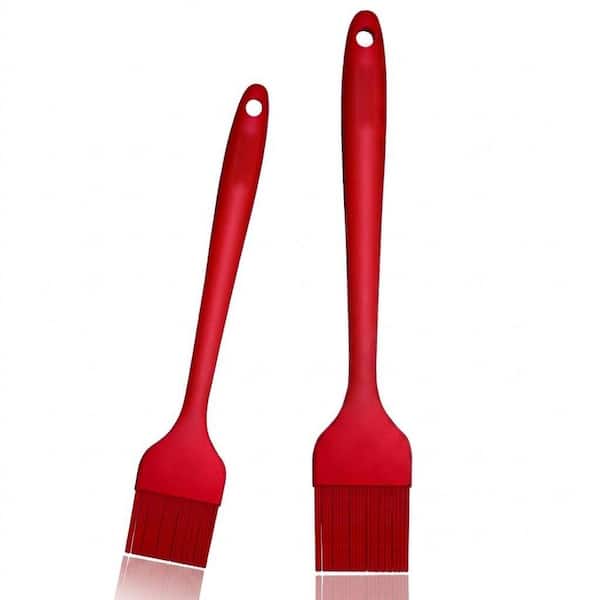 Silicone Gray High Heat Resistant Basting Pastry Brush Set of 2 for BBQ Grill Baking Cooking Dishwasher Safe
