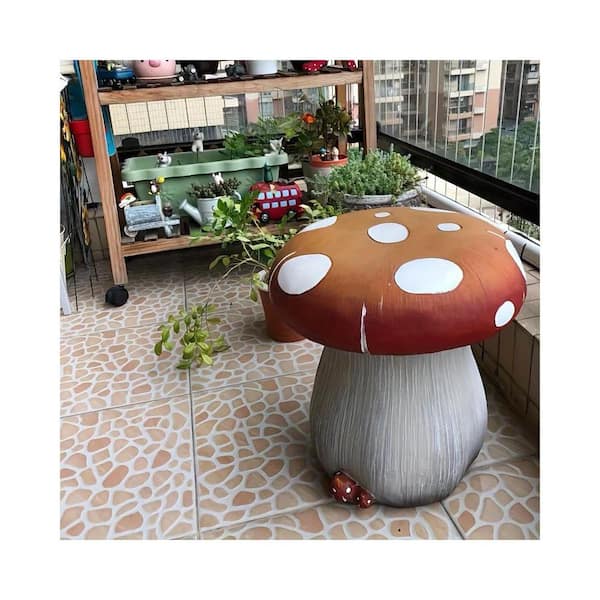 Sudzendf 13.39-inch Orange Plastic Resin Outdoor Garden Stool
