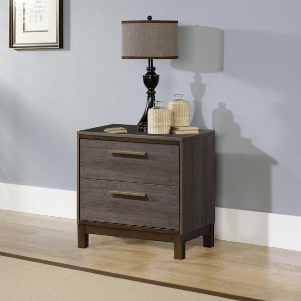 Benjara Antique Gray Manvel Contemporary Style Night Stand