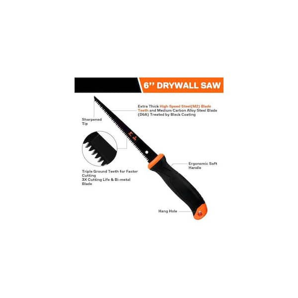 6-in. Jab and Keyhole Drywall Saw with Ergonomic Handle, Triple