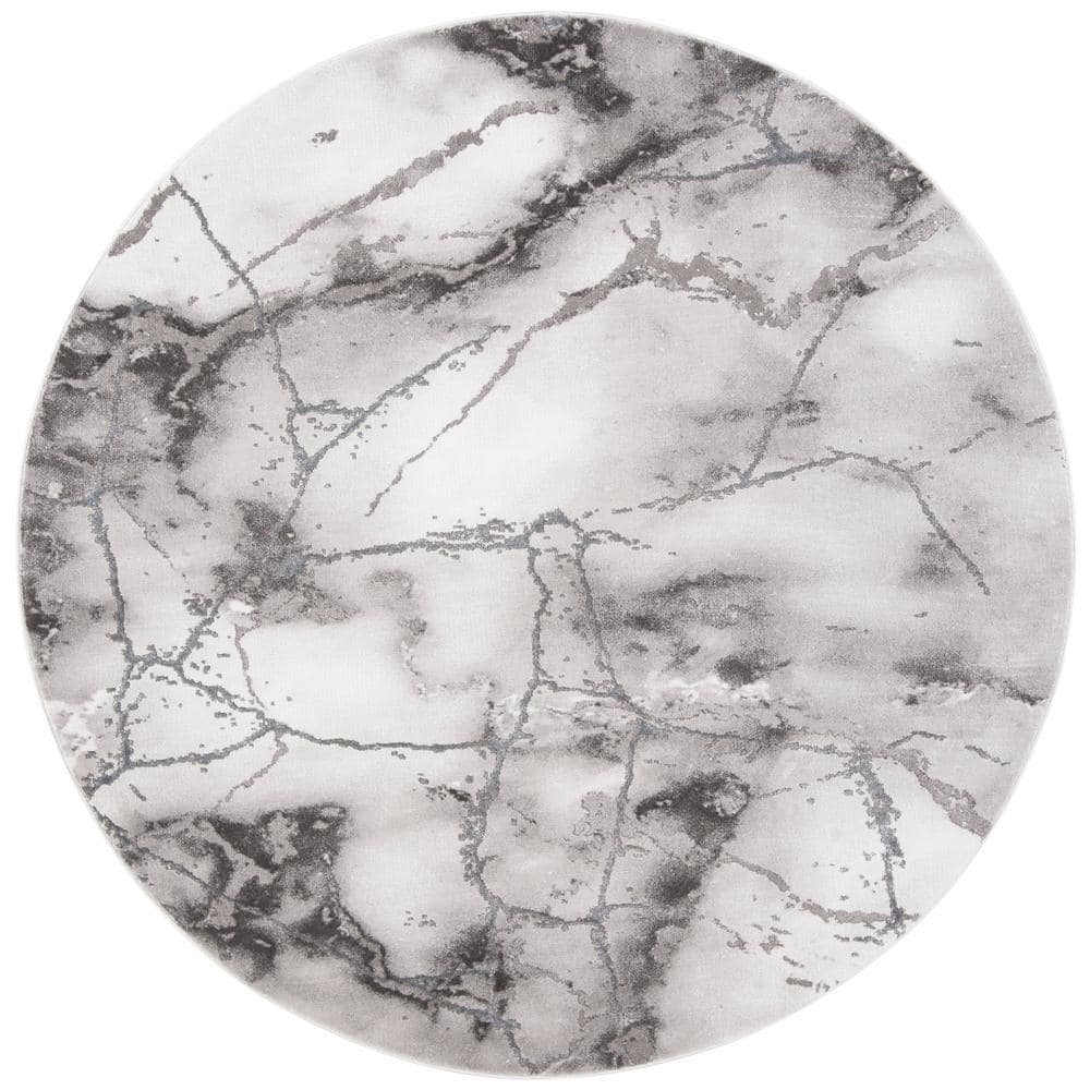 Craft Gray/Silver 10 ft. x 10 ft. Distressed Abstract Round Area Rug price history on PriceWatchPro