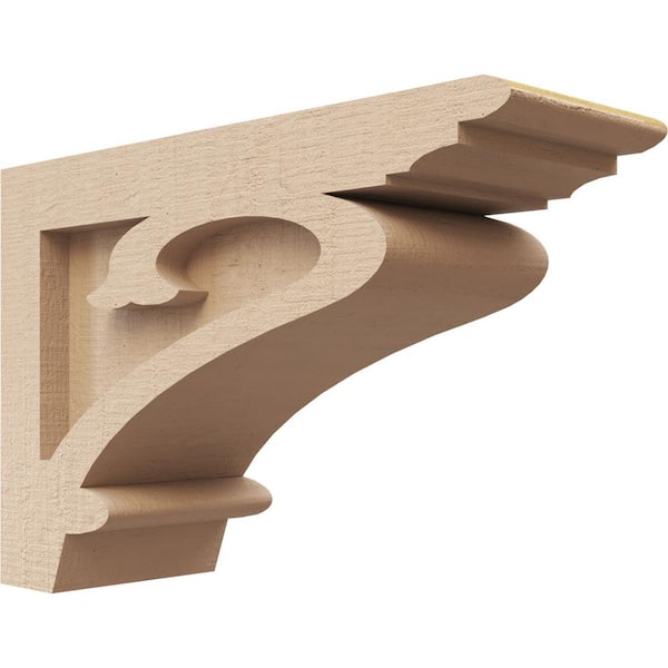 Ekena Millwork 3 in. x 6 in. x 9 in. Classic Mayflower Rough Cedar Woodgrain TimberThane Corbel, Primed Tan