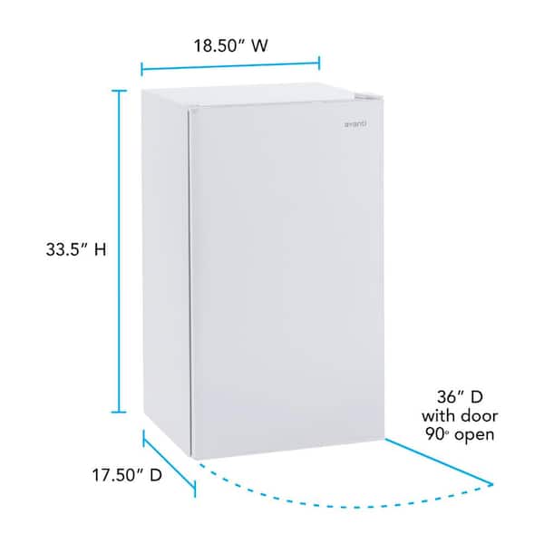 Avanti 3.3 cu. ft. Compact Mini Fridge with Freezer in White
