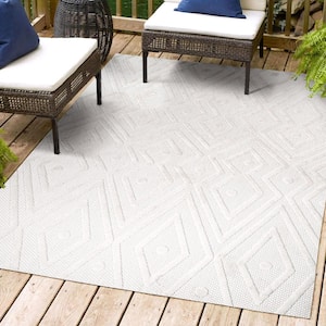 Balansat Moroccan Diamond Ivory 5 ft. x 8 ft. Indoor/Outdoor Area Rug