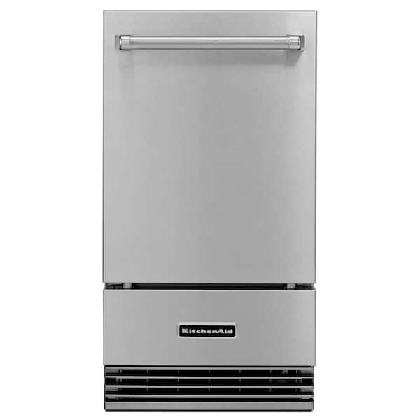 KitchenAid 18 in. 50 lb. Freestanding or Built-In, Outdoor Icemaker in Stainless Steel