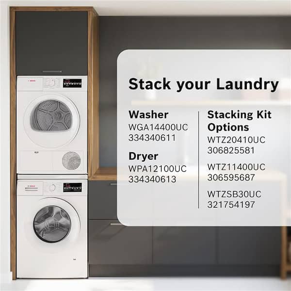 Bosch 24 in. Compact Laundry Stacking Kit without Shelf in White