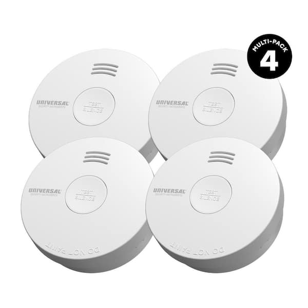 4-Pack 10-Year Battery Powered Mini Smoke and Fire Detector with Photoelectric Sensor