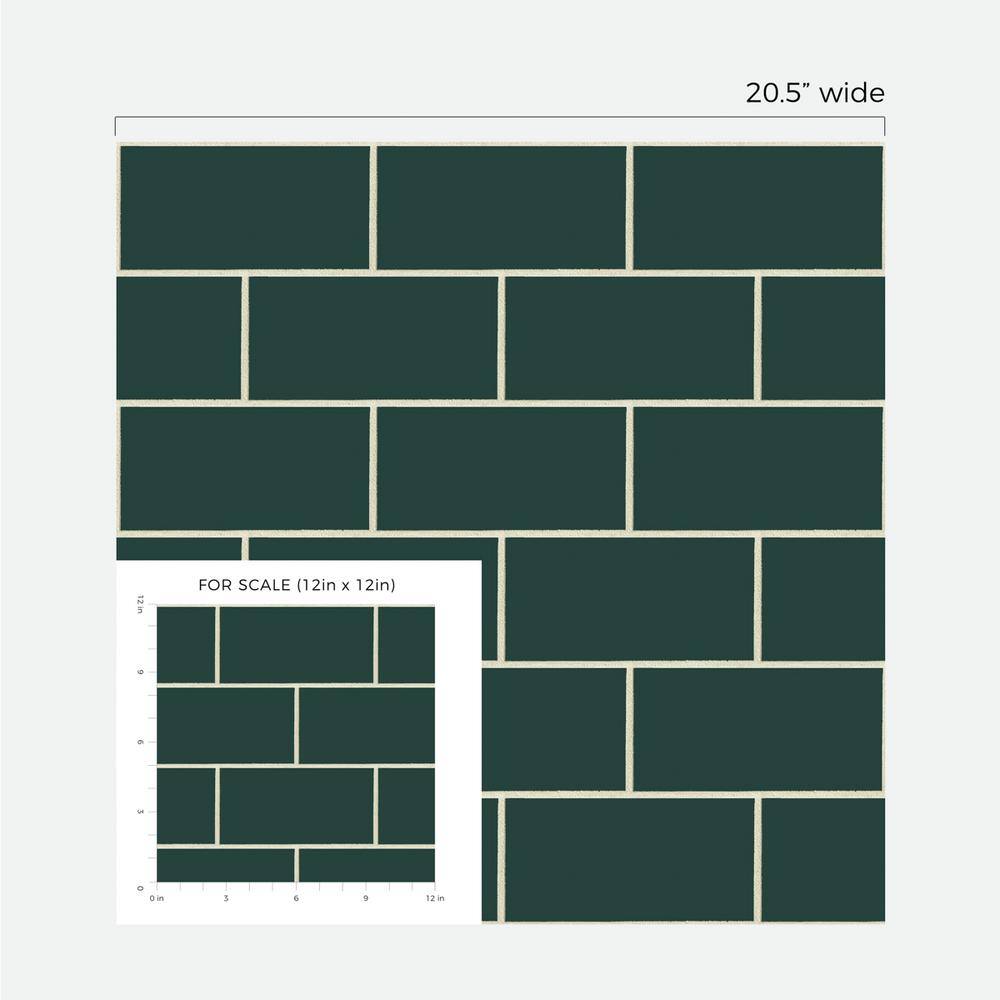 Evergreen Vinyl Peel and Stick Subway Tile Wallpaper