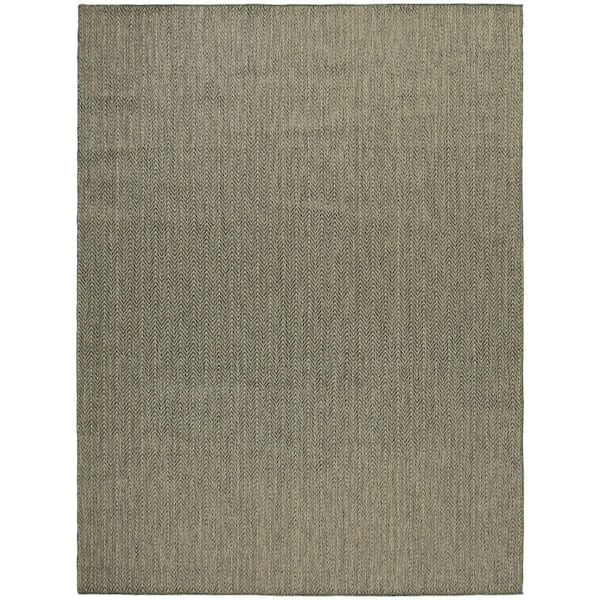 Nourison Horizon Indoor/Outdoor Green 8 ft. x 10 ft. Geometric Contemporary Area Rug