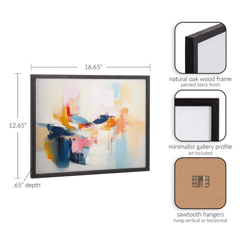 Elegant Coastal Beach Abstract Print in Black Frame, 16 x 12