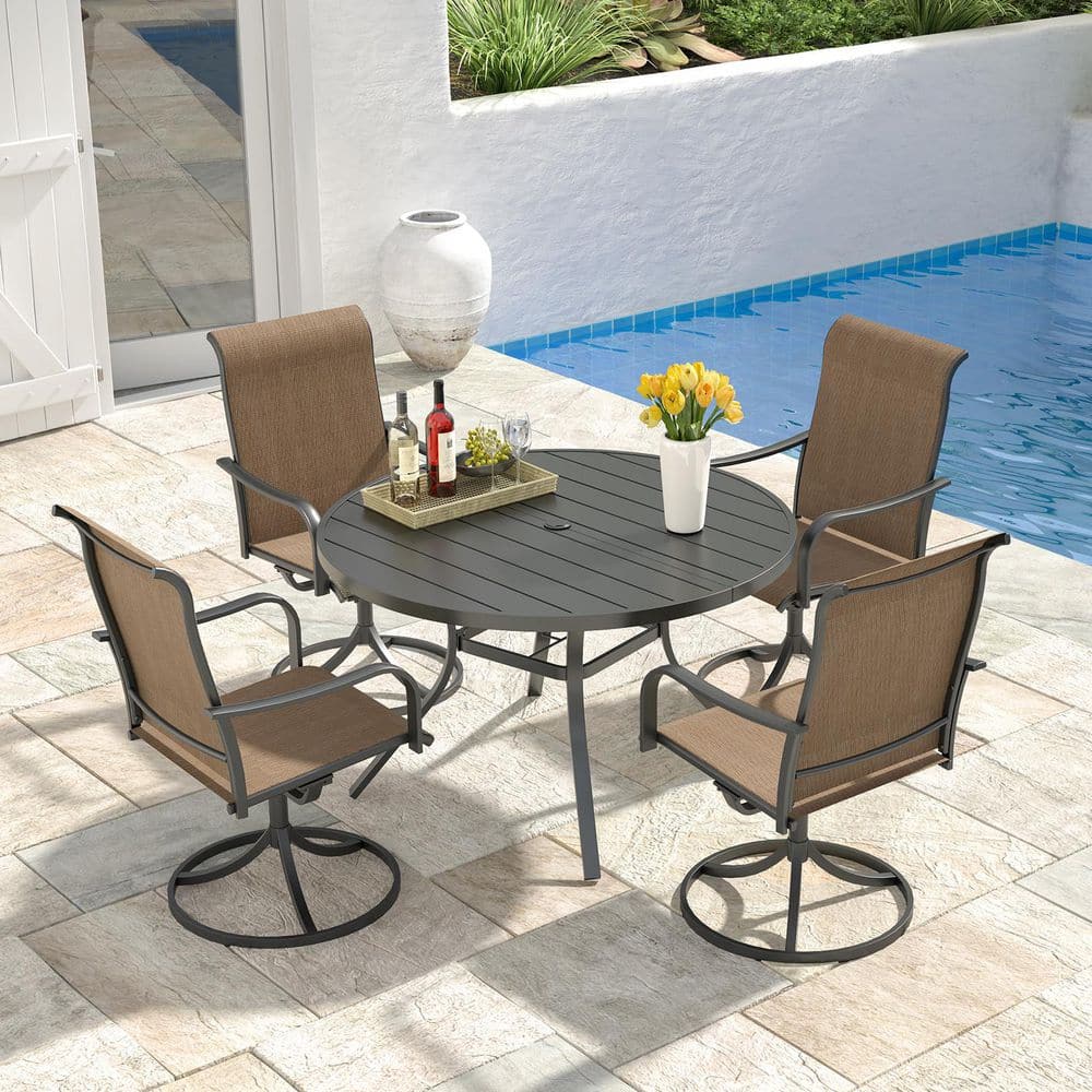 5-Piece 48 in. Round Dining Set With Swivel Chairs price history on PriceWatchPro