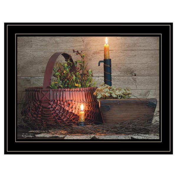 HomeRoots Charlie The Red Basket 1-Piece Framed Wall Art 15 in. x 19 in.