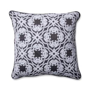 Grey Square Outdoor Square Throw Pillow