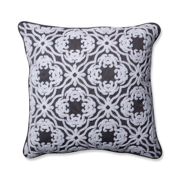 Pillow Perfect Grey Square Outdoor Square Throw Pillow