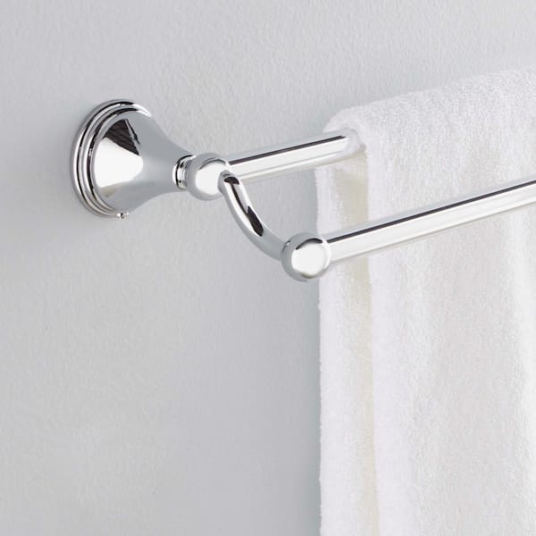 WS Bath Collections Muci 15-in Polished Chrome Double Swivel Towel