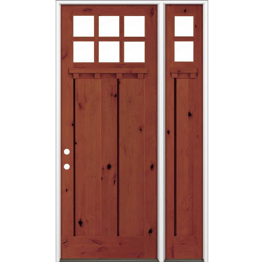 50 in. x 96 in. Knotty Alder Right-Hand/Inswing 6-Lite Clear Glass Amaretto Stain Wood Prehung Front Door w RSL DS price history on PriceWatchPro