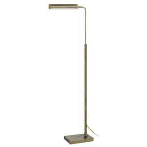 Delray 58 in. Height Antique Brass Metal Pharmacy Floor Lamp for Living Room with Metal Shade