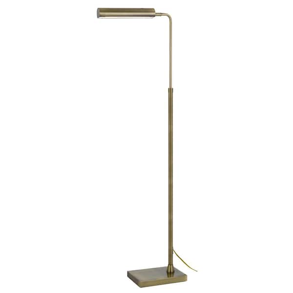 CAL Lighting Delray 58 in. Height Antique Brass Metal Pharmacy Floor Lamp for Living Room with Metal Shade