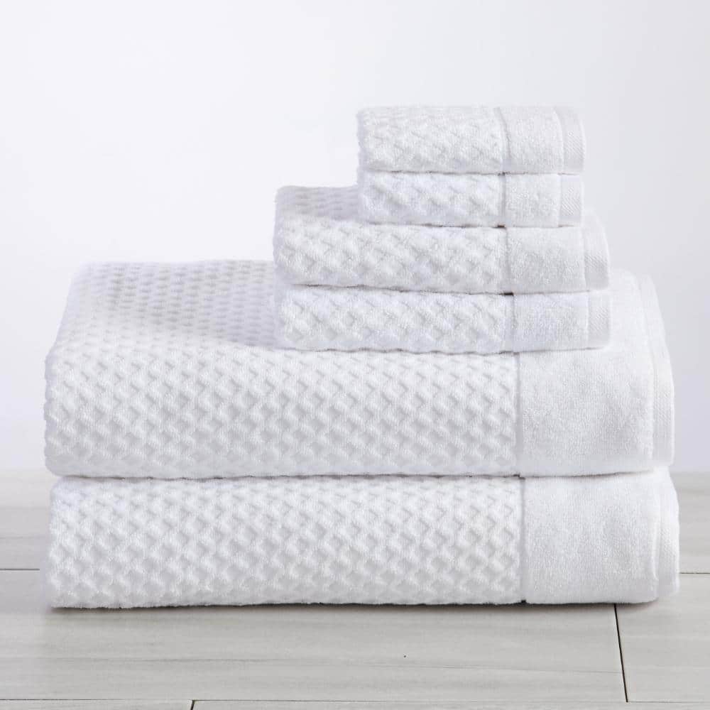 Ultra-Soft 100% Cotton Diamond Waffle 6-Piece Bath Sheet Set, Optic White price history on PriceWatchPro