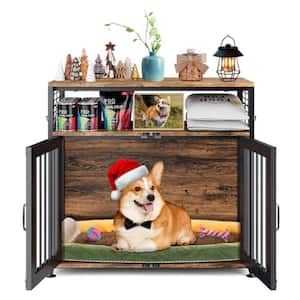 Dog Crate Furniture, 41 in. Heavy Duty Dog Cages, Modern Kennel for Dogs, Super Sturdy Dog Kennel W/ Storage, Anti Chew