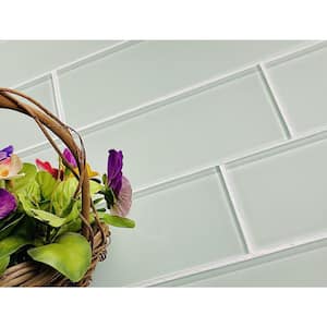 Modern Arctic Blue 3 in. x 12 in. Glass Subway Wall Tile (10 sq. ft./Case)
